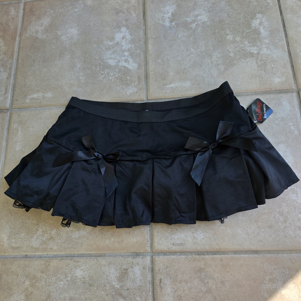 Elegant Black Mini Skirt with Bow Accents